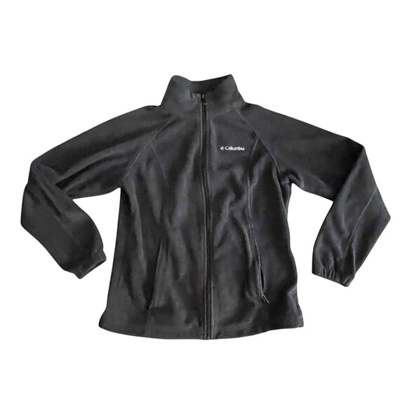 Vintage Columbia Black Jacket Sportswear Fleece Full Zip Men's M - Picture 1 of 6